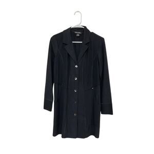 Michael Tyler Button Front Lightweight Houndstooth Jacket Black Size Small